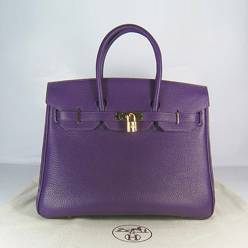 High Quality Fake Hermes Birkin 35CM Togo Leather Bag Purple 6089